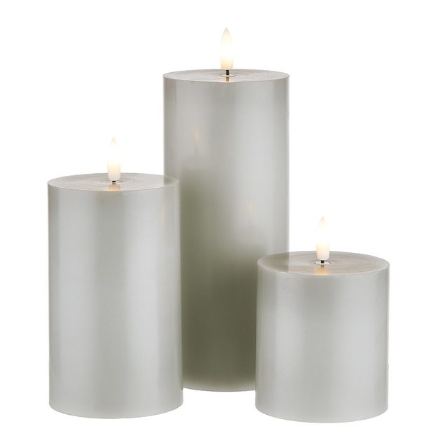 NORDIC LIGHT LED SVÍČKY 3 KS - ŠEDÁ