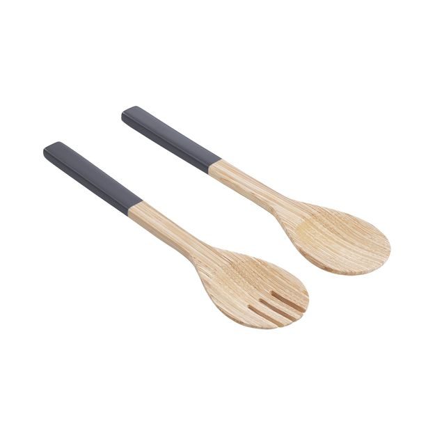 BAMBOO BAMBUSOVÝ PŘÍBOR NA SALÁT 2 KS - ANTRACITOVÁ