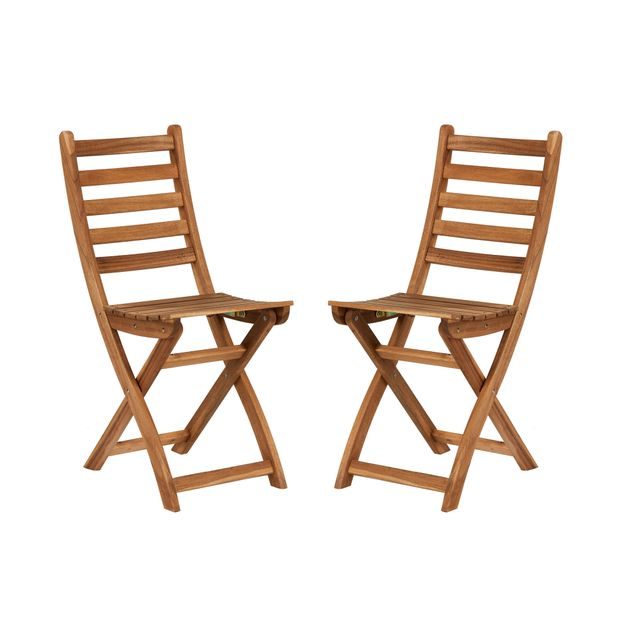 LODGE SKLÁDACÍ ŽIDLE SET 2 KS - PŘÍRODNÍ