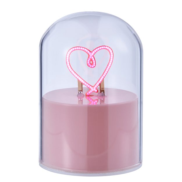 GLOW BALL NEONOVÉ SVĚTLO SRDCE 10 CM - RŮŽOVÁ