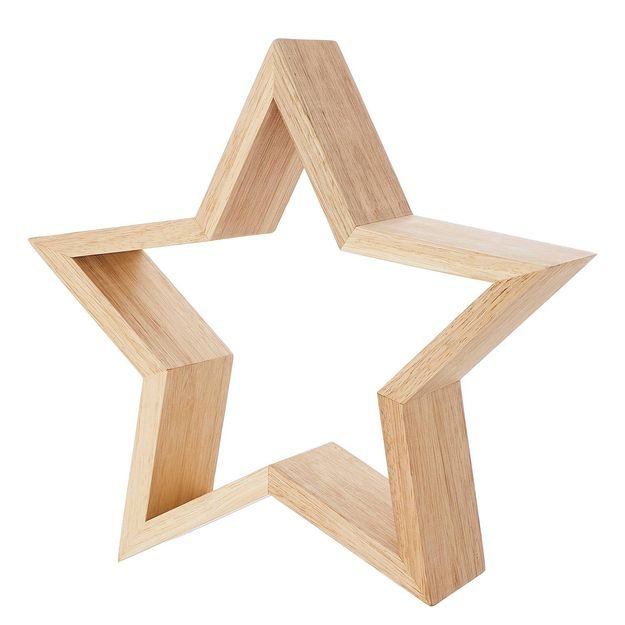 WHITE OAK DŘEVĚNÁ DEKORAČNÍ HVĚZDA 31 CM