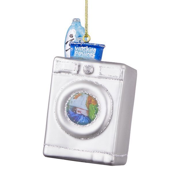 HANG ON SKLENĚNÁ OZDOBA PRAČKA