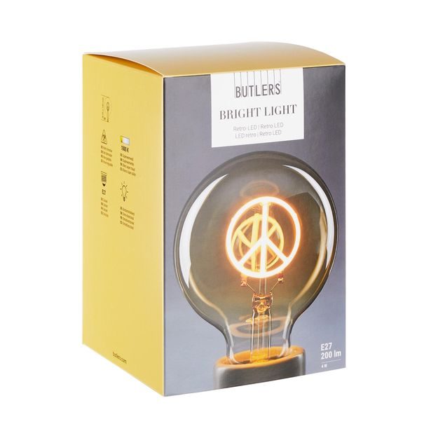 BRIGHT LIGHT LED LAMPA ZNAK MÍRU 14 CM