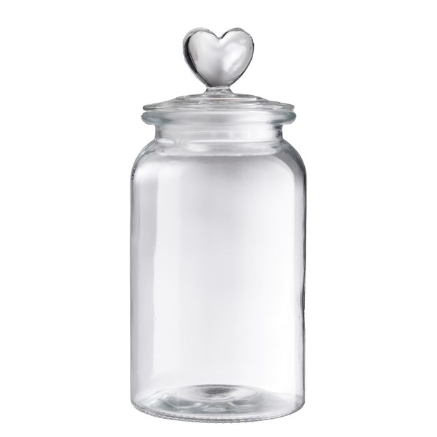 SWEET HEART DÓZA SKLENĚNÁ SRDCE 1350 ML