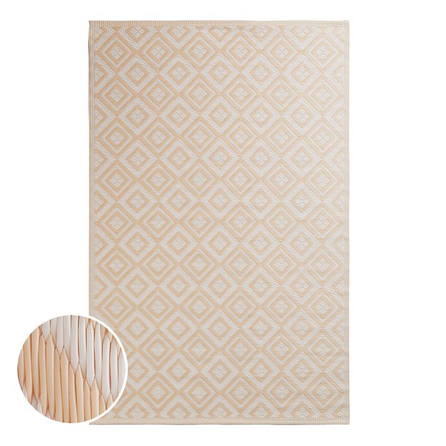 COLOUR CLASH VENKOVNÍ KOBEREC ČTVERCE 180 X 118 CM - KRÉMOVÁ
