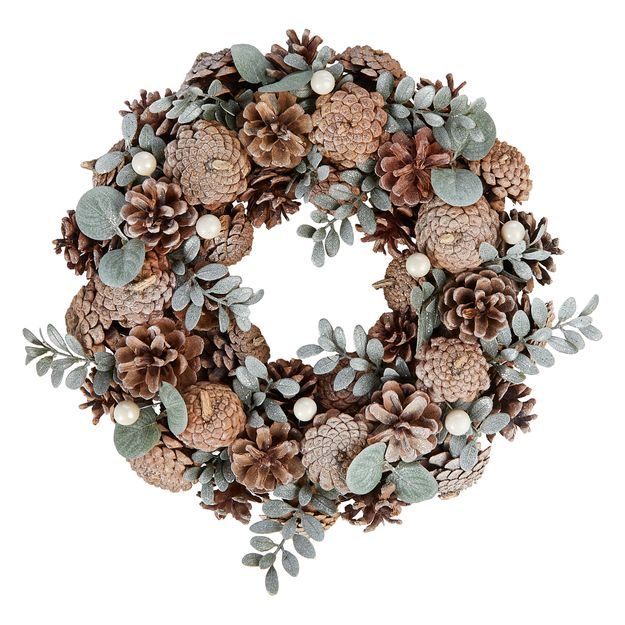 FLORISTA VĚNEC ŠIŠKY A EUKALYPTUS 33 CM