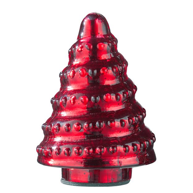 X-MAS DEKORAČNÍ JEDLE SKLENĚNÁ 10 CM - ČERVENÁ