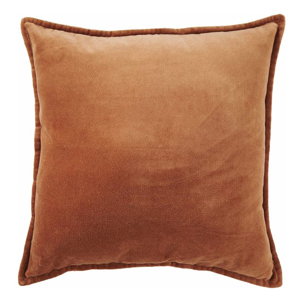 COTTON VELVET POLŠTÁŘ SAMETOVÝ 45 X 45 CM - SV. HNĚDÁ