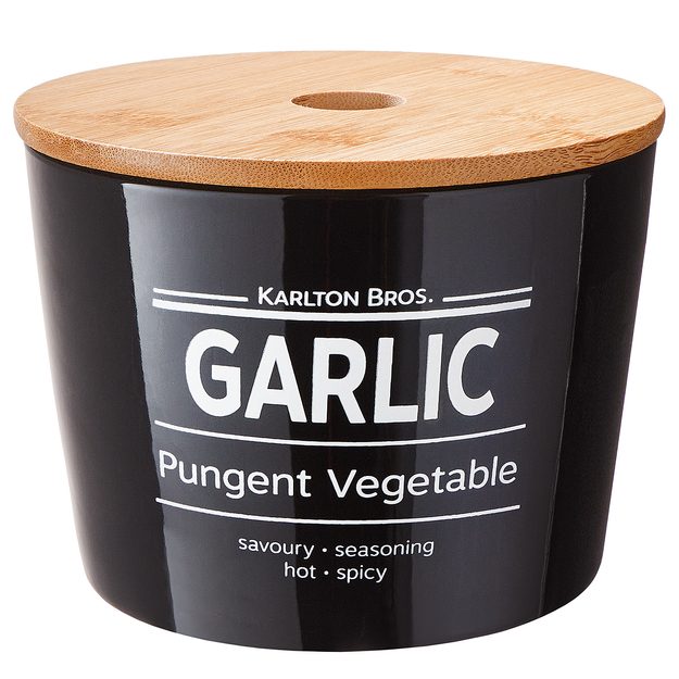 KARLTON BROS DÓZA NA ČESNEK 14 CM - ČERNÁ