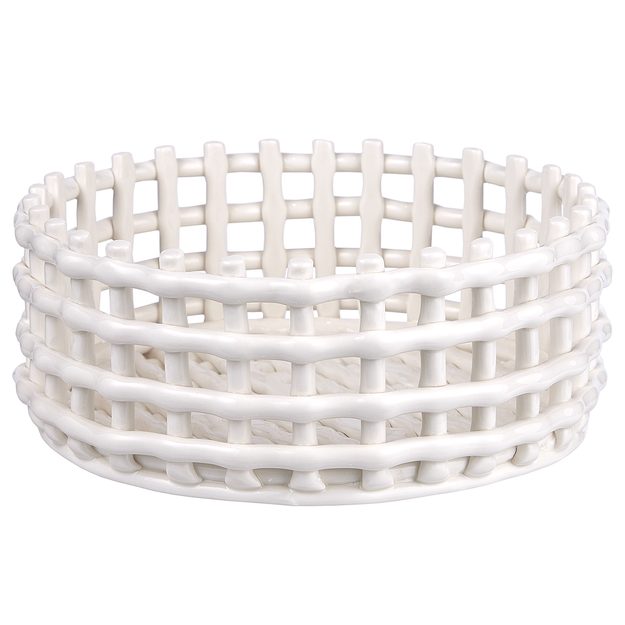 CRAFT KERAMICKÝ KOŠÍK 21 CM - BÍLÁ