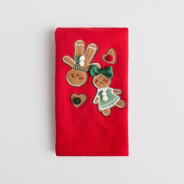 HOME & YOU RUČNÍK KUCHYŇSKÝ PERNÍKOVÁ PANENKA A PANÁČEK 37 X 50 CM - ČERVENÁ