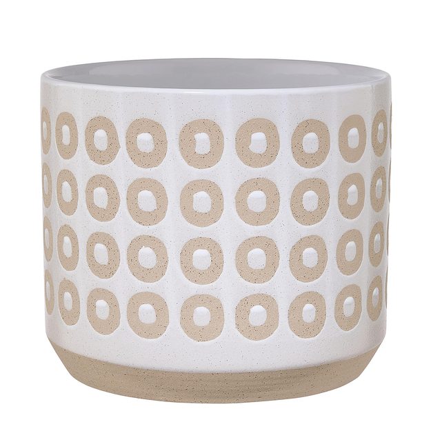 ETHNO KVĚTINÁČ 26 CM - BÍLÁ