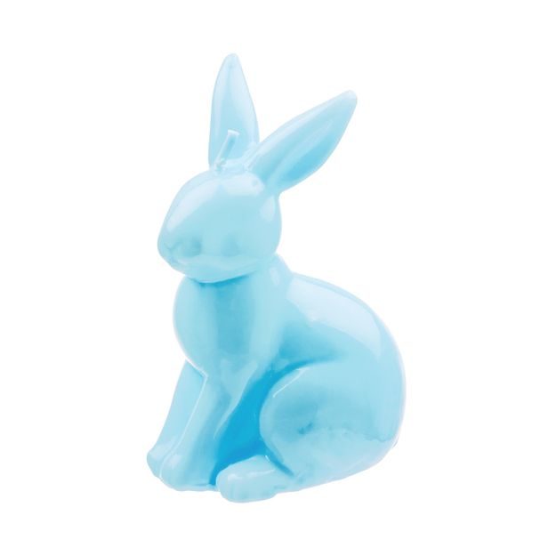 EASTER SVÍČKA LESKLÁ ZAJÍČEK 14 CM - MODRÁ