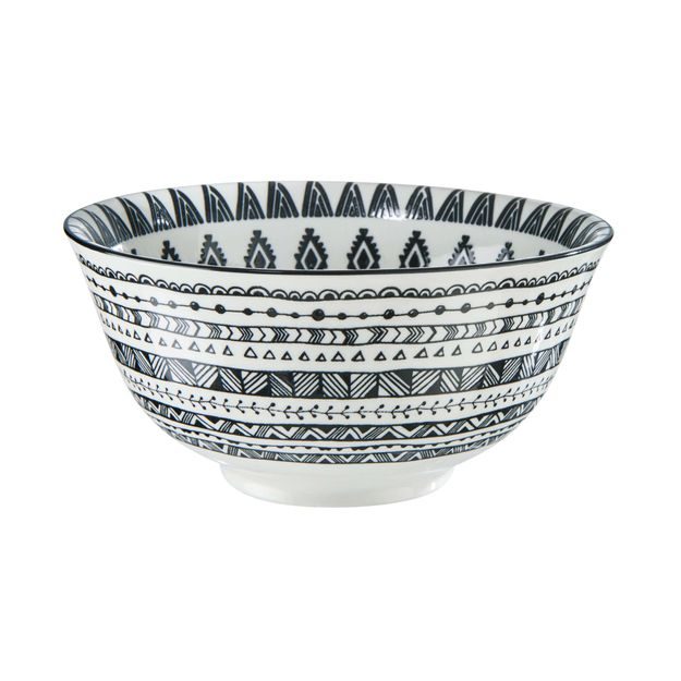 ORNAMENTS MISKA 520 ML - ČERNÁ/BÍLÁ