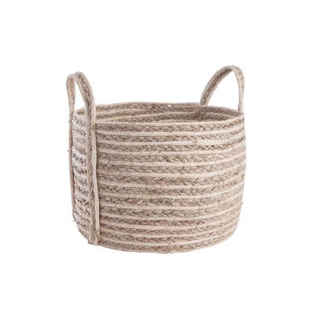 BURLAP ÚLOŽNÝ KOŠÍK 34 CM - PŘÍRODNÍ