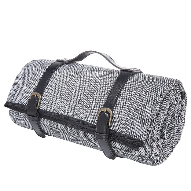 WANDERLUST PIKNIKOVÁ DEKA 150 X 200 CM - ČERNÁ/BÍLÁ