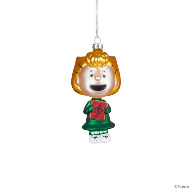 PEANUTS SKLENĚNÁ OZDOBA ZPĚVAČKA SALLY