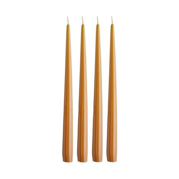 TAPER SADA KUŽELOVÝCH SVÍČEK 4 KS 32 CM - ŽLUTÁ