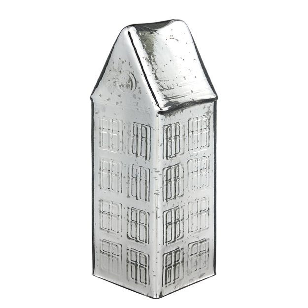 JOLLY & BRIGHT DOMEČEK SKLENĚNÝ 30 CM - STŘÍBRNÁ