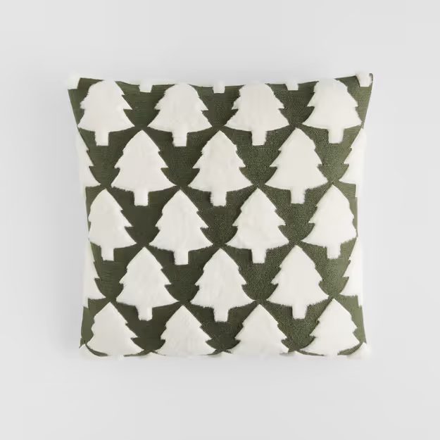 HOME & YOU POVLAK NA POLŠTÁŘ STROMKY 45 X 45 CM - BÍLÁ/TM. ZELENÁ