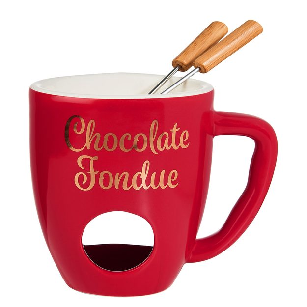 CHOCOLATE FONDUE HRNEK SE 2 VIDLIČKAMI - ČERVENÁ