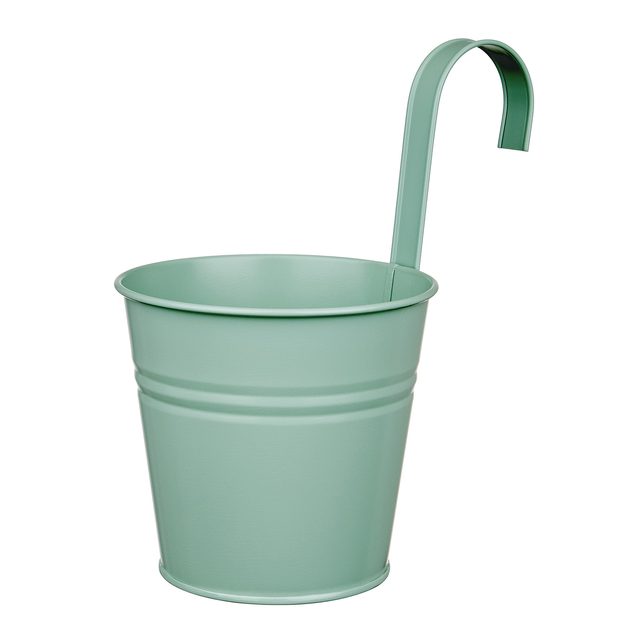 ZINC ZÁVĚSNÝ KVĚTINÁČ 16 CM - SV. ZELENÁ