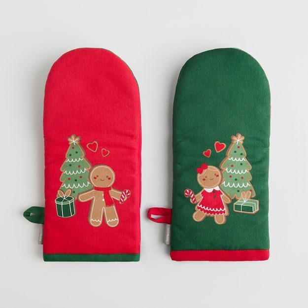 HOME & YOU SADA CHŇAPEK PERNÍKOVÝ PANÁČEK A PANENKA 2 KS - ČERVENÁ/ZELENÁ