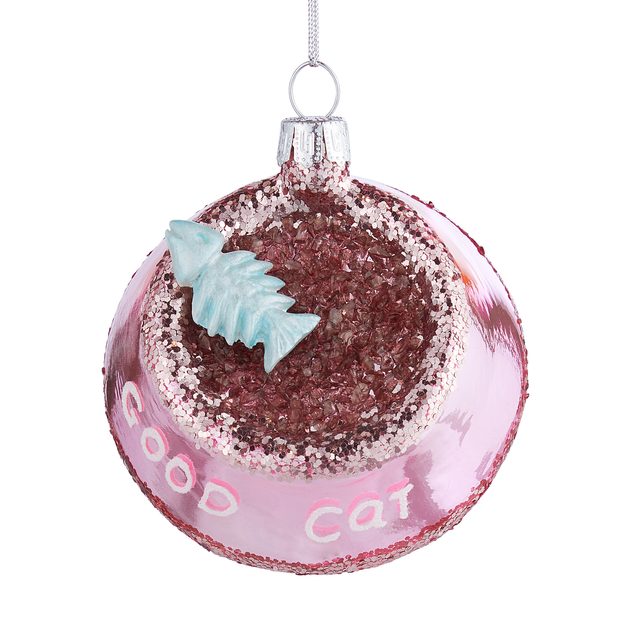 HANG ON SKLENĚNÁ OZDOBA KOČIČÍ MISKA