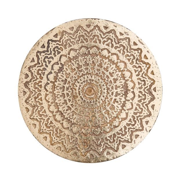 BALI DEKORAČNÍ TALÍŘ ORNAMENTY 30 CM - HNĚDÁ