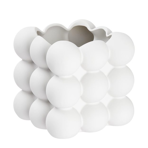 BUBBLE KVĚTINÁČ ČTVERCOVÝ - BÍLÁ