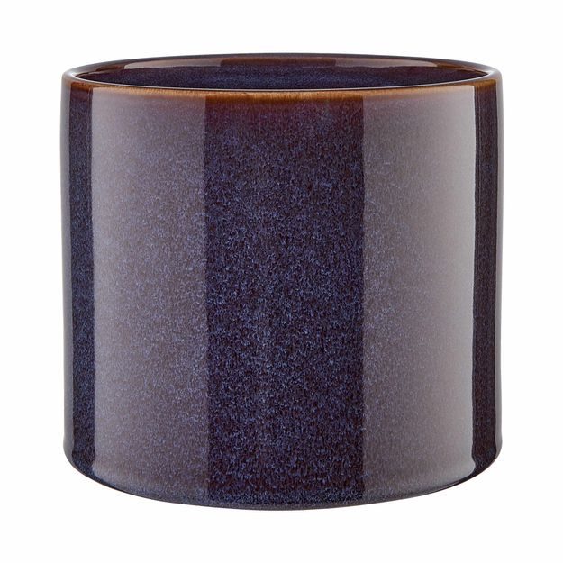 GLAZE GLAZOVANÝ KVĚTINÁČ 17 CM - TM. MODRÁ