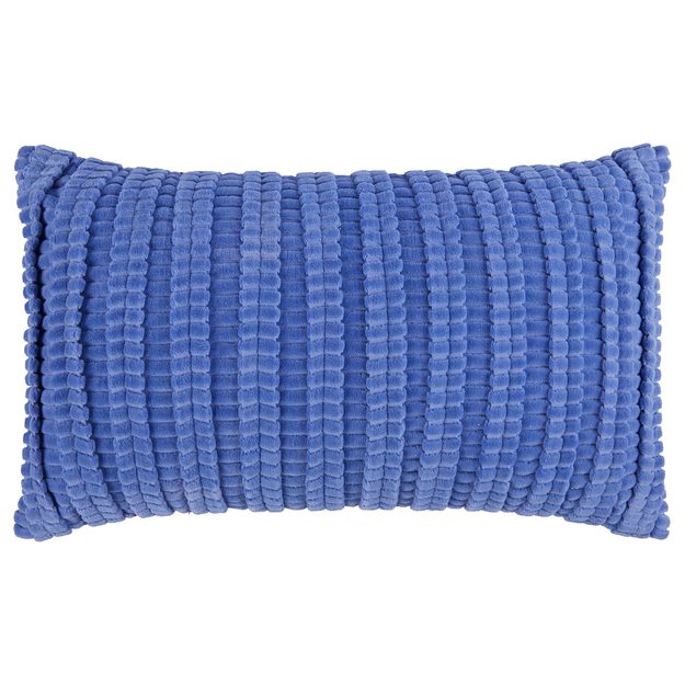 RIPPED VELVET POLŠTÁŘ 30 X 50 CM - MODRÁ