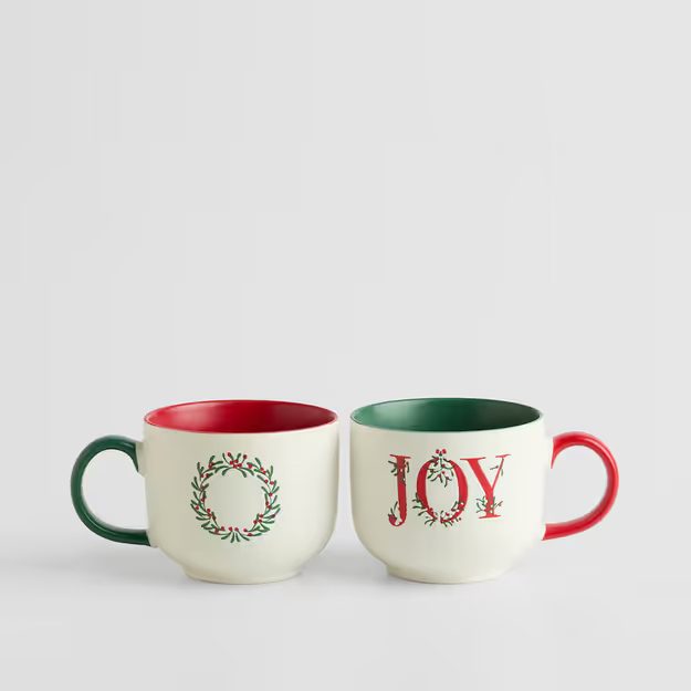 HOME & YOU SADA VÁNOČNÍCH HRNKŮ "JOY" 2 KS 370 ML