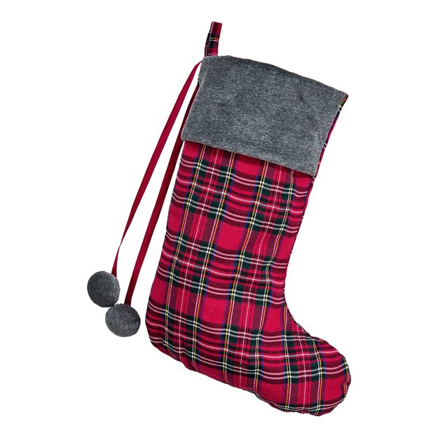 X-MAS VÁNOČNÍ PUNČOCHA KÁROVANÁ