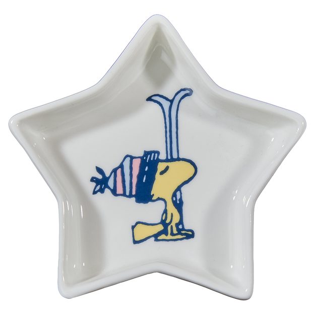 PEANUTS TALÍŘEK NA ŠPERKY HVĚZDA WOODSTOCK A LYŽE 10 CM