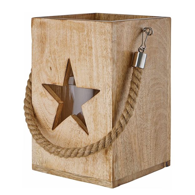 FOREST DŘEVĚNÁ LUCERNA HVĚZDA 24 CM