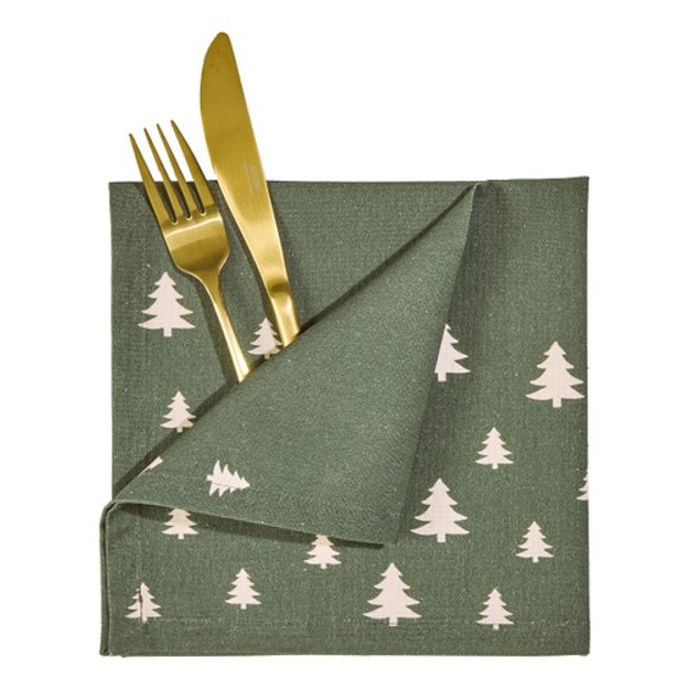 TREES UBROUSEK 42 X 42 CM - TM. ZELENÁ