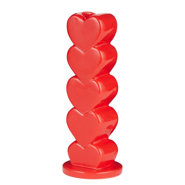 HEARTS SVÍCEN NA DLOUHOU SVÍČKU 19 CM - ČEVENÁ