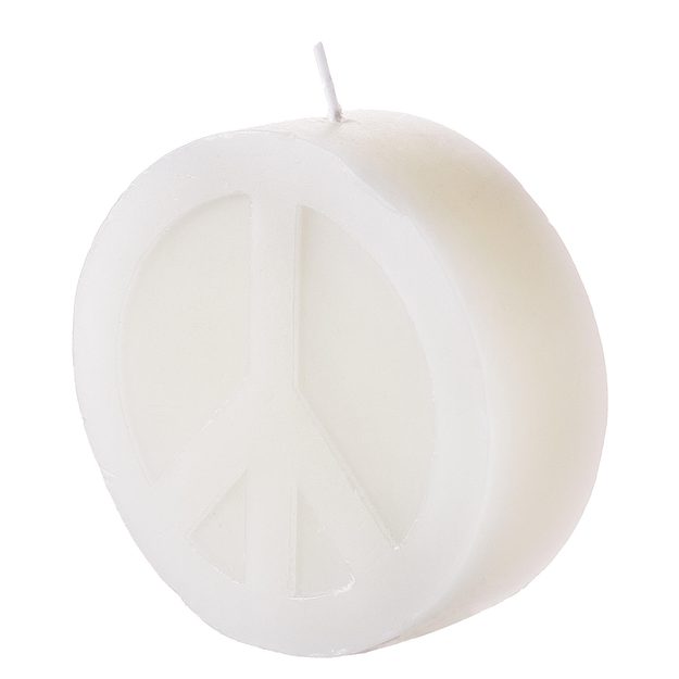 PEACE SVÍČKA "PEACE" 10 CM - BÍLÁ