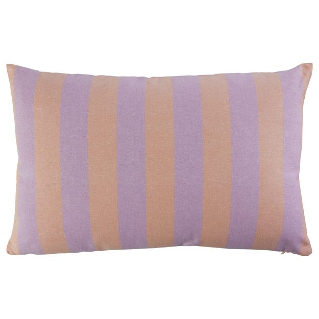 POLŠTÁŘ SPRING VIBES 40X60 CM PRUHOVANÝ ČERVENÝ/FIALOVÝ