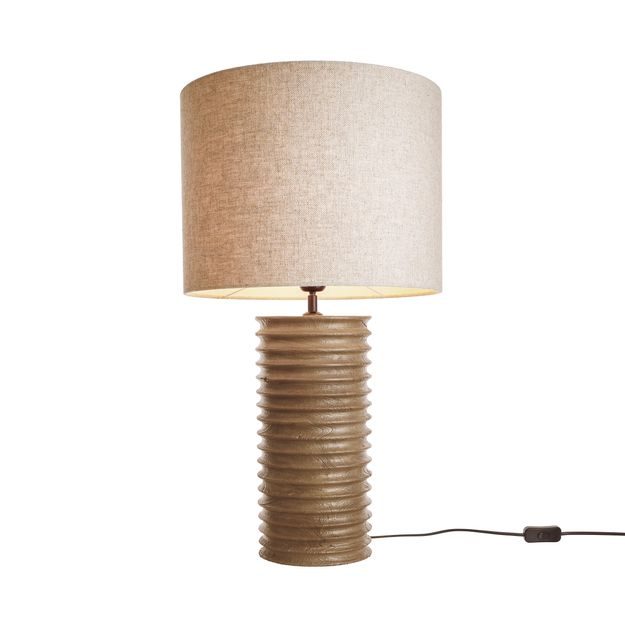 GROOVED STOLNÍ LAMPA 72 CM - HNĚDÁ/PŘÍRODNÍ