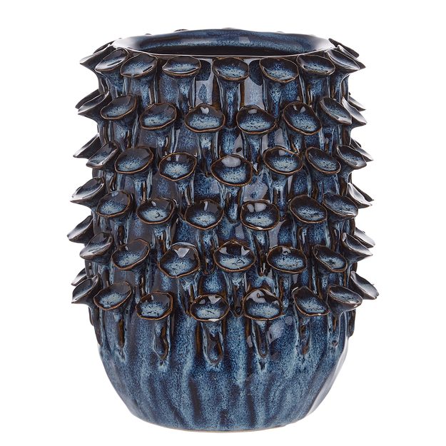 GAIA VÁZA 20 CM - TM. MODRÁ