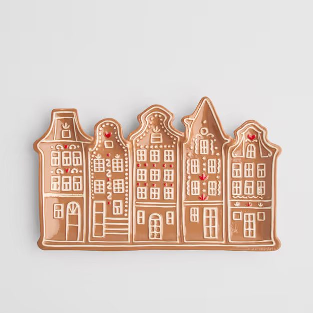 HOME & YOU SERVÍROVACÍ TALÍŘ PERNÍKOVÉ DOMY 34 X 22 CM