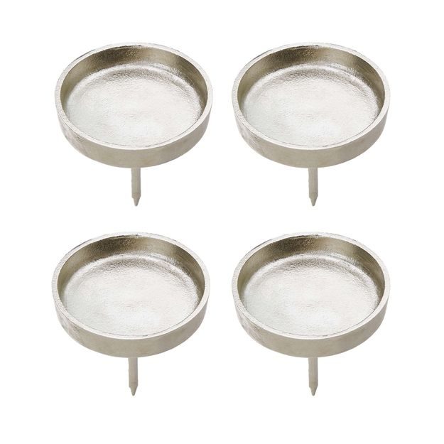 ADVENT SADA BODCŮ NA SVÍČKU 8 CM 4 KS - STŘÍBRNÁ