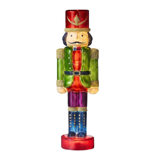 X-MAS LED LOUSKÁČEK SKLENĚNÝ 30 CM - ZELENÁ