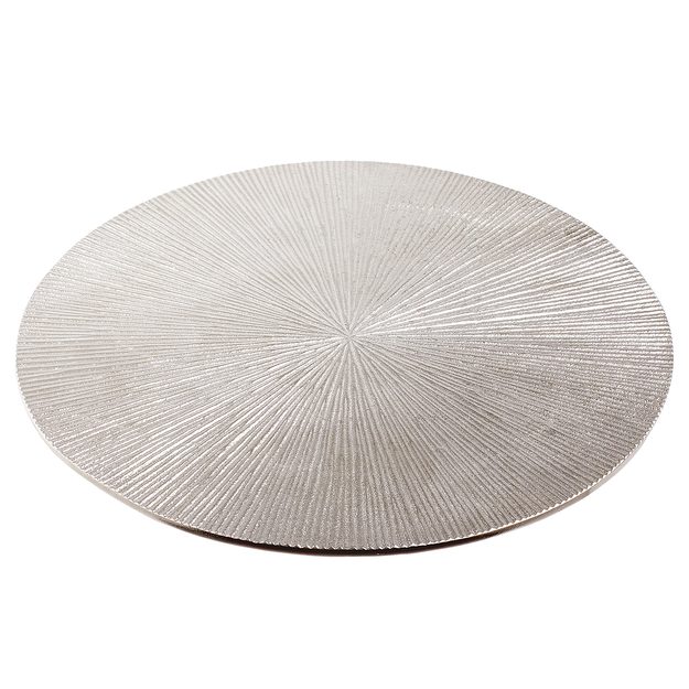 DISC DEKORAČNÍ TALÍŘ RÝHOVANÝ 13 CM - STŘÍBRNÁ