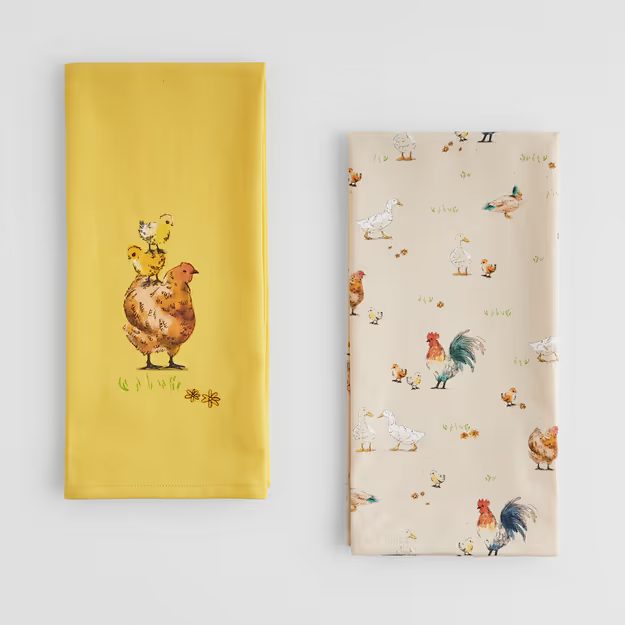 HOME & YOU SADA KUCHYŇSKÝCH UTĚREK DRŮBEŽ 45 X 65 CM 2 KS - BÉŽOVÁ/ŽLUTÁ