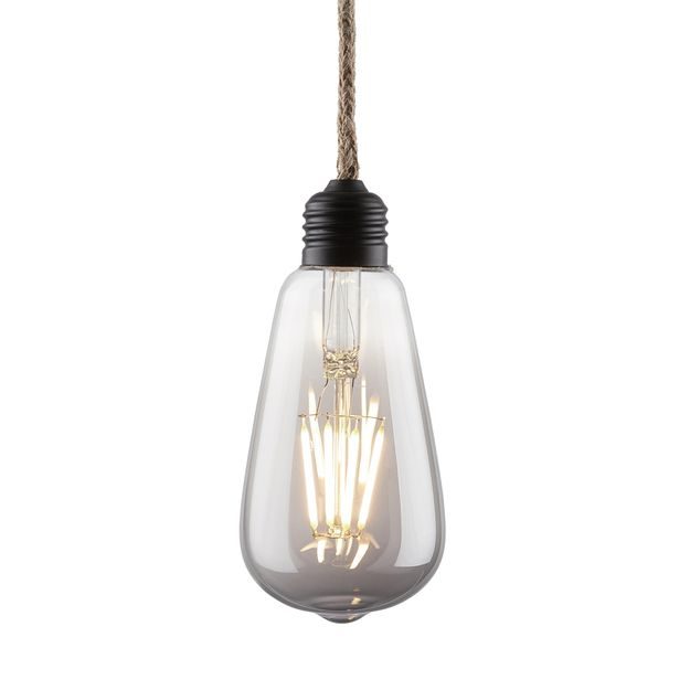 BULB LIGHT LED ŽÁROVKA S JUTOVÝM LANEM 110 CM - ČERNÁ