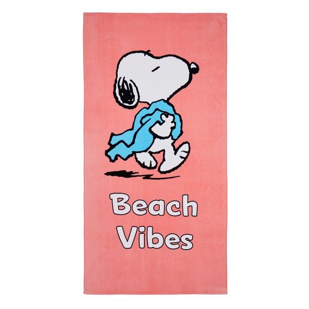 PEANUTS PLÁŽOVÁ OSUŠKA "BEACH VIBES" - RŮŽOVÁ