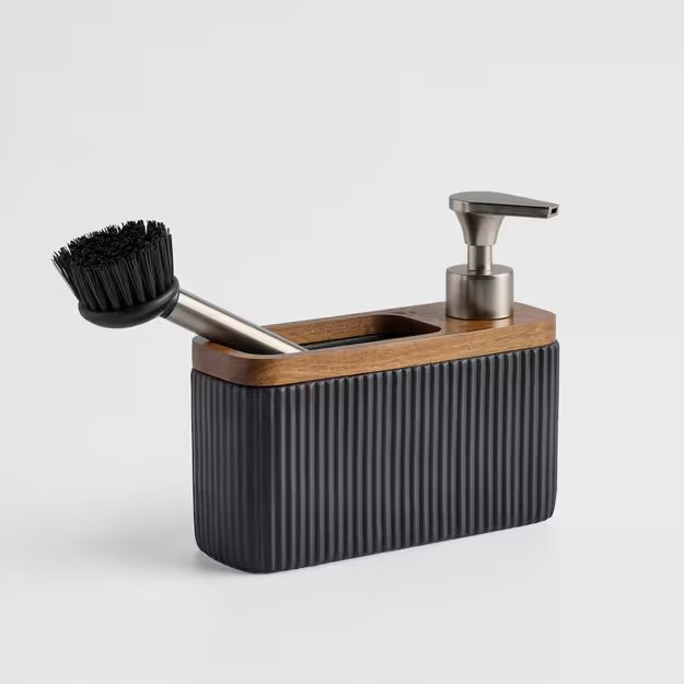 HOME & YOU DÁVKOVAČ NA SAPONÁT S DRŽÁKEM NA KARTÁČ - ČERNÁ